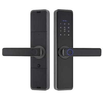 China Home+Hotel+Apartments+Office High-End Electronic Keyless Fingerprint Digital Door Locks TUYA app Finger print WOODEN Door Lock for Homes for sale