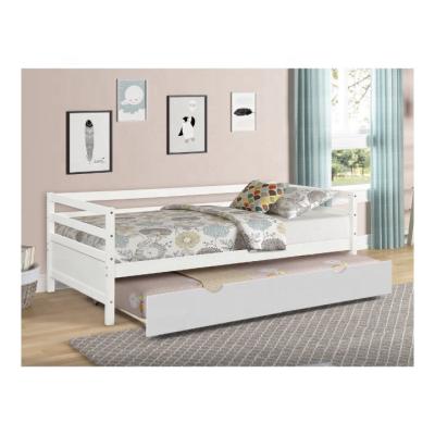 China Extendable Solid Wood Twin Frame Daybed Frame With Caster White Bedframe for sale