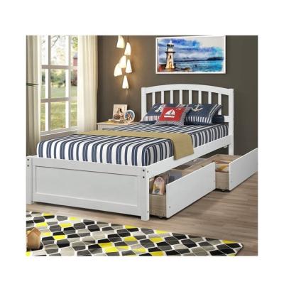 China ODM / OEM French Wooden Twin Platform With Two Drawers Bed Frame Bed Room Furniture for sale