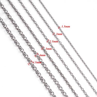 China Width 1.5mm-6mm Stainless Steel CLASSIC Cross O Chain Necklace For Women Men DIY Jewelry Bracelet Thin Necklace for sale