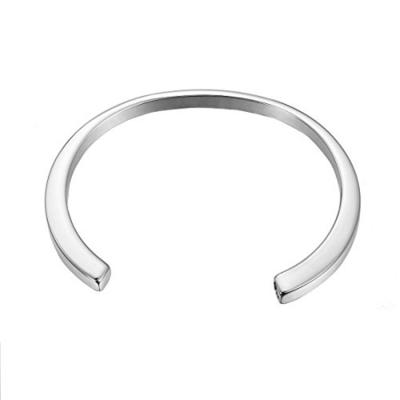 China CLASSIC Memorial Smooth Bangle Cuff Cremation Jewelry Stainless Steel Cremation Urn Bracelet for sale