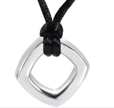 China CLASSIC Silver Square Cremation Pendant Jewelry Stainless Steel Keepsake Ashes Urn Necklace Cavity Human Pet Pendant for Women Men for sale