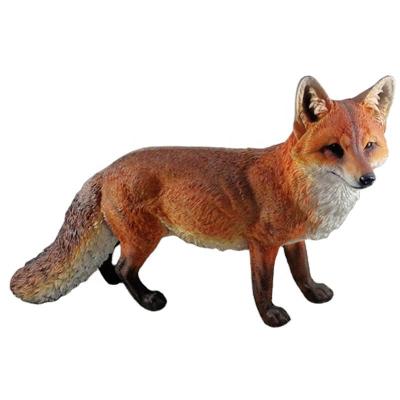 China All Over The World Vivid Animal Design Real Life Fox Statue Resin Garden Ornament for sale