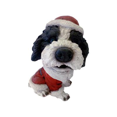 China Worldwide Sculpture Polyresin Dog Statue Sculptures Christmas Decorations Table Top for sale