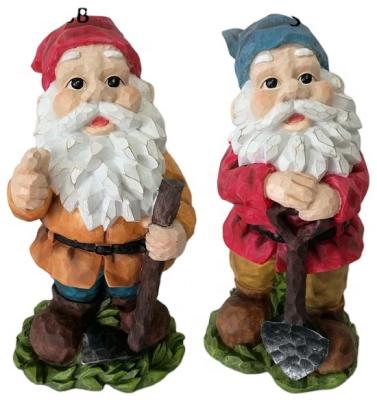 China Worldwide 13 Inch Set of 2 Resin Gnomes Garden Decorations Lawn Ornament Figurines for Outdoor Patio Yard Porch Decor for sale