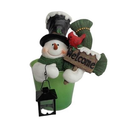 China Worldwide Outdoor Solar LED Christmas Decorations Lights, Waterproof Snowman Holding Lights for Garden Yard Lawn for sale