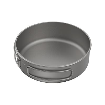 China TIANDLIFE Non-Toxic and Harmless Cookware 0.9L Titanium Pan for Hiking Ultralight Titanium Camping Pan Pot Camping Cookware for sale