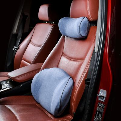 China Anti-static Hot Selling Comfortable Car Seat Neck Pillow Headrest Lumbar Support Cushion Set for sale