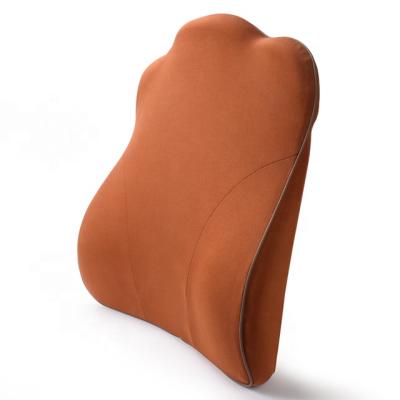 China Office Car Seat Waist Cushion Leather Backrest Anti-Static Memory Foam Back Lumbar Support Cushion For Pain Relief for sale