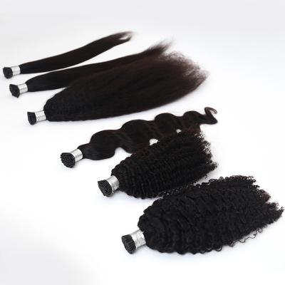 China Wholesale 100% Deep wave I curl tip hair extensions loose curly itip deep curl hair 100% curl tip hair for sale