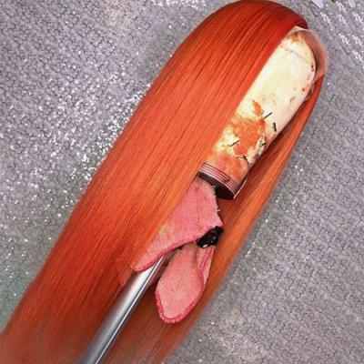 China Transparent Lace Front Wigs For Black Woman, Hd Hair Wigs, Body Wave 13*6 #Orange Ginger Orange Colored Lace Front Human Hair Wigs for sale