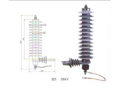 China 60KV Metal OxideLightning Surge Arrester Protector Polymer Housing High Voltage for sale