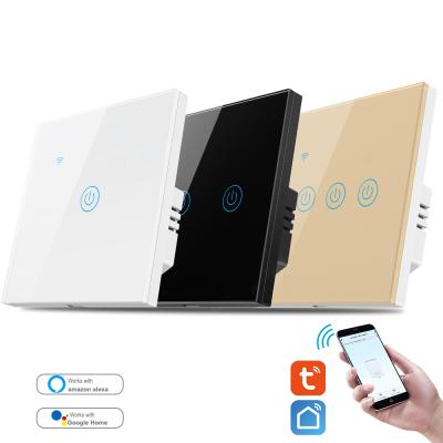 China smart touch wifi touch light wall home voice control alexa home alexa google home ABS+PC Tuya wifi switch for sale