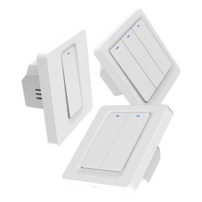 China ABS+PC Wifi On Off Alexa Smart Light Push Push-Key Switch Work With Neutral Wire for sale