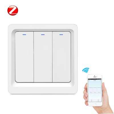 China ABS 1/2/3 band push button tuya switch smart zigbee light all switch with smart tuya life APP and gateway for sale