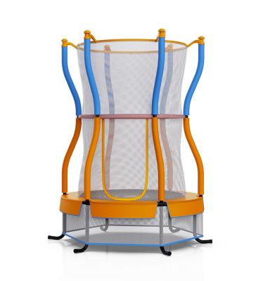 China With protective net indoor trampoline for kids small trampoline with railings jumping child trampoline with fences for sale