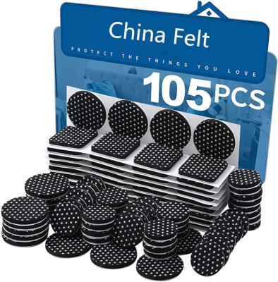 China High Density Hard Felt Self Adhesive Furniture Grippers Dots Non-Slip Felt Plastic Felt Pads Chair Leg Anti-Slip Floor Protectors for sale