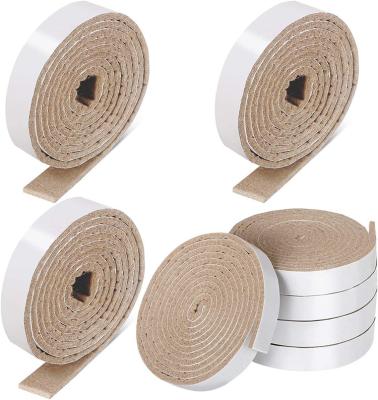 China High Density Felt Fabric Heavy Duty Adhesive Backing Self-Stick Felt Strips Polyester Felt Tape Rolls Protective Furniture Feet for sale