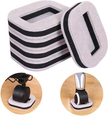 China Durable Furniture Floor Protector Cup Felt Pads Furniture Bottom Caster Cups For Protect Hardwood Floors Prevents Scuffs for sale