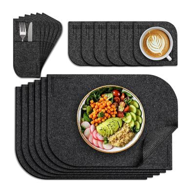 China Kitchen Table Mat Durable Heat Resistant Anti-Slip Washable Non Slip Place Mat Felt Place Mat Set for sale