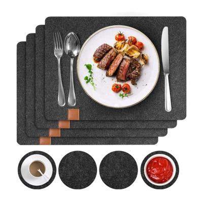 China 8 Pack Sustainable Washable Heat Resistant Felt Place Mats And Coasters For Dining Table for sale