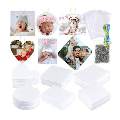 China 90 Pieces White Car Air Freshener Sublimation Air Freshener Hanging Paper Tissue Blanks With Elastic Rope for sale