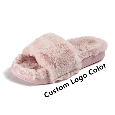 China Luxury Women's Slippers New Style Winter Fashion Trend Designer Slippers Home Fluffy Slippers Ladies Fashion Fur for sale