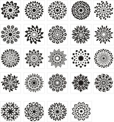 China Painting& New Design 0.25mm Plastic Eco-friendly Mandala Drawing Stencil Pattern Repeating Floral Set for sale