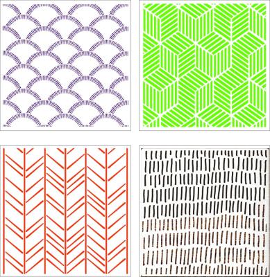 China Painting& Design 12 x 12 inch Geometric Herringbone Stencils For Walls, Wall Stencil Template for sale