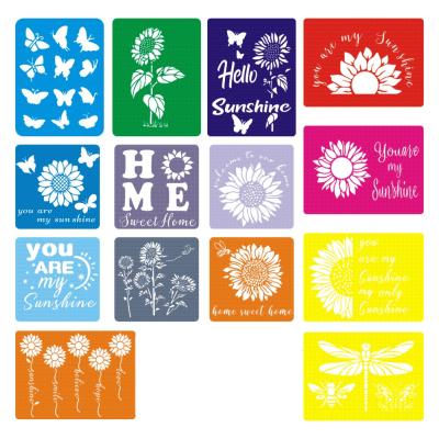 China Painting& New design drawing sunflower stencils for home decoration furniture wall painting stencils for art for sale