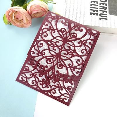 China Hot Selling Europe 0.25 Mm Paper Laser Cut China Wedding Card Invitation Letters for sale