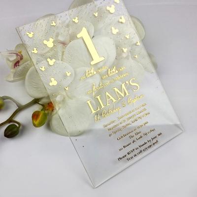 China Acrylic Wedding Invitations Customized Elegant Transparent Acrylic Wedding Invitation Card With Box for sale