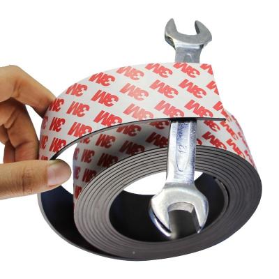 China Industrial Magnet 1 X Inch 10 Feet Soft Rubber Magnetic Tape With Strong Magnetic Material With 3M Adhesive On The Back for sale