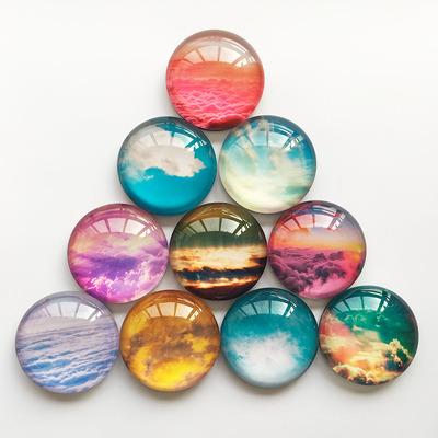 China Shape Promotion Custom Souvenir Glass Dome Round Fridge Sticker Fridge Magnet For Home 10 Pcs/lot for sale