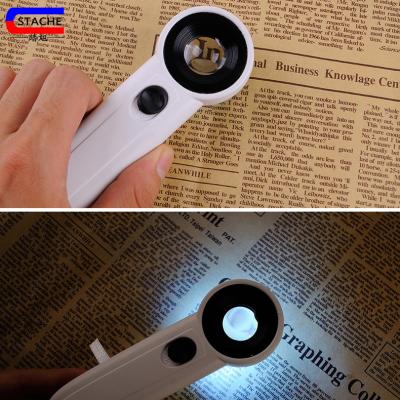 China 2018 plastic hot sale led light hand grip magnifier with factory price for sale