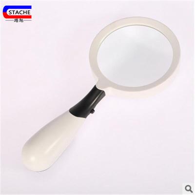 China Hot Selling Plastic 4X 2 LED White-Black Light With 1000pcs MOQ Handheld Handheld Magnifier With Light for sale