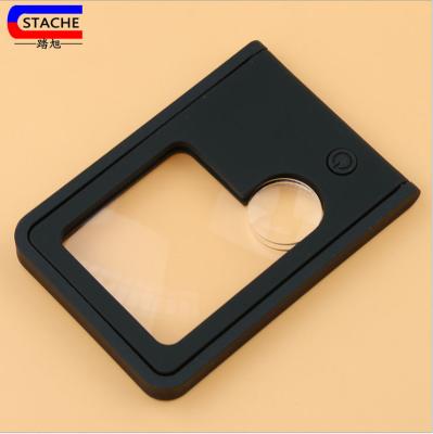 China Plastic factory selling card type TH-7008 foldable magnifying glass with LED and UV light for sale