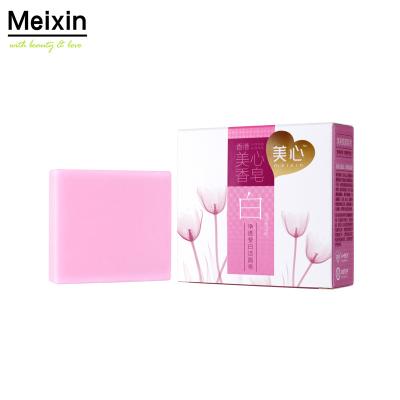 China Meixin New Formula Logo Whitening Body Cleansing Soap Base Cleansing Custom Kojic Acid Face Soap for sale