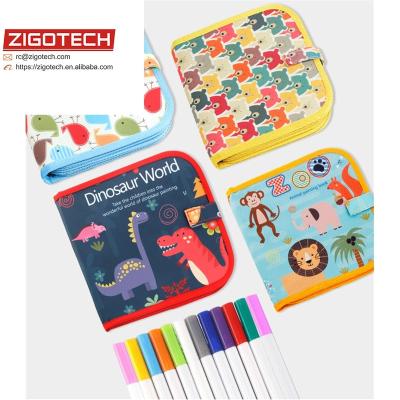 China Environmental Paint Mat Pen Color Board BB Writing Board Drawing Book With 12 Box Reusable Paint Drawing Color Small Color Book Whiting for sale