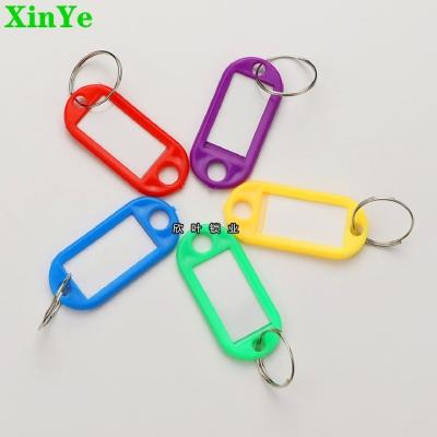 China XinYe Factory Price Key Chains Transparent Plastic Key Indicator Split Ring ID Marks Chains Key Rings for sale