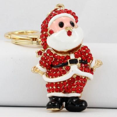 China Crystal Wholesale High Quality Santa Christmas Car Key Chain Pendant Bag Key Chain Ornament for sale