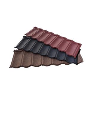 China 0.45mm Makuti Grained Stone Coated Metal Roof Tile Building Materials for sale