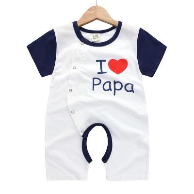 China Guangzhou Baby Onesie Summer Cartoon Romper Hot Selling 100% Cotton Baby Boy Baby Designers Clothes Handsome for sale