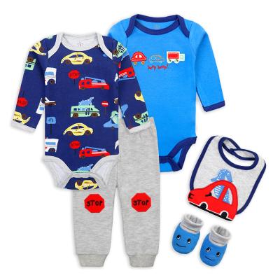 China New Fashion Casual 100% Cotton Embroidered Baby Clothes Long Sleeve Baby Boy Clothing Set for sale