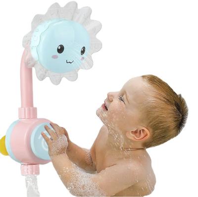 China Water Tool Fancy Sunflower Spray Rubber Bath Toys Box Package Children Bath Toys Cute Baby Bath Shower for sale