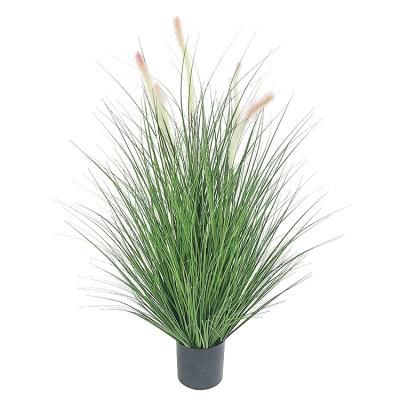 China Art Decor Artificial Plant Fake Grass 7 Reed Foxtail Grass Hotel Home Green Plant Decoration for sale