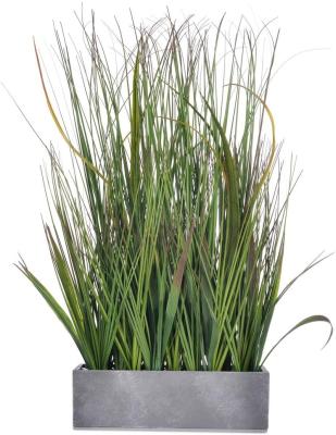 China AlphaAcc Modern 20 Inch Green PVC Grass Plant In Pot Realistic Looking Sea Sea Artificial Grass For Home Office Decor for sale