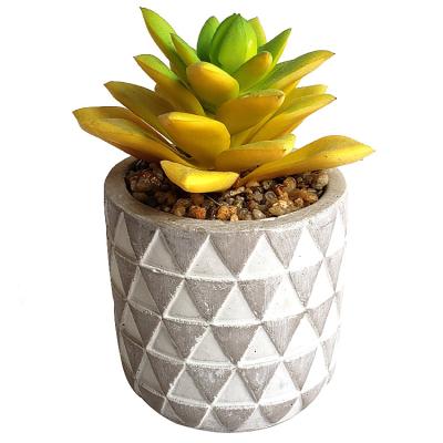 China Minimalist Mini Home Decoration Plastic Succulent Artificial Potted Bonsai Plant In Ceramic Pot for sale