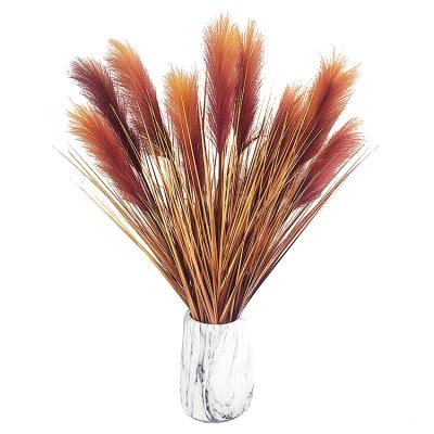 China Tubular Grass Minimalist Artificial Australis Artificial Flower Arrangement 5 Heads Phragmites Potted Garden Decoration for sale