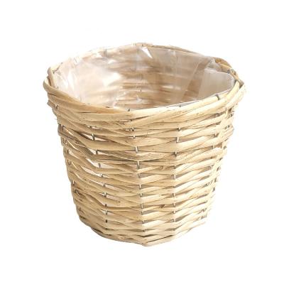 China Minimalist creative willow grass flower pot garden woven flower basket rattan decoration living room handmade flower items for sale